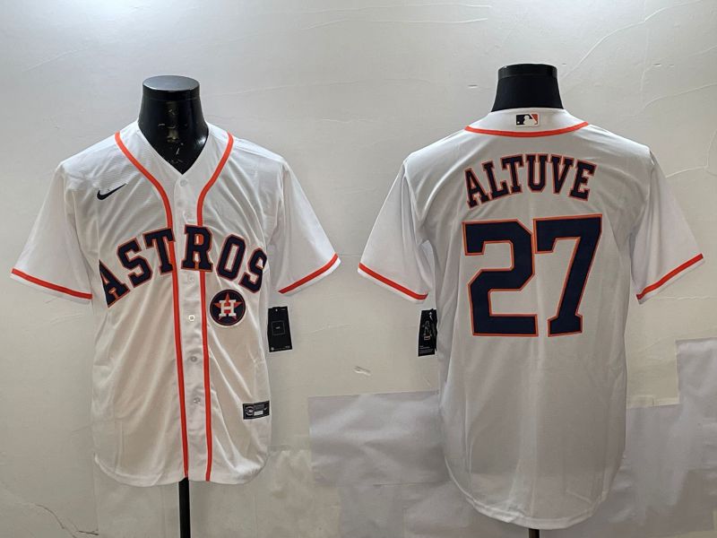 Men Houston Astros 27 Altuve White Game 2025 Nike MLB Jersey style 5